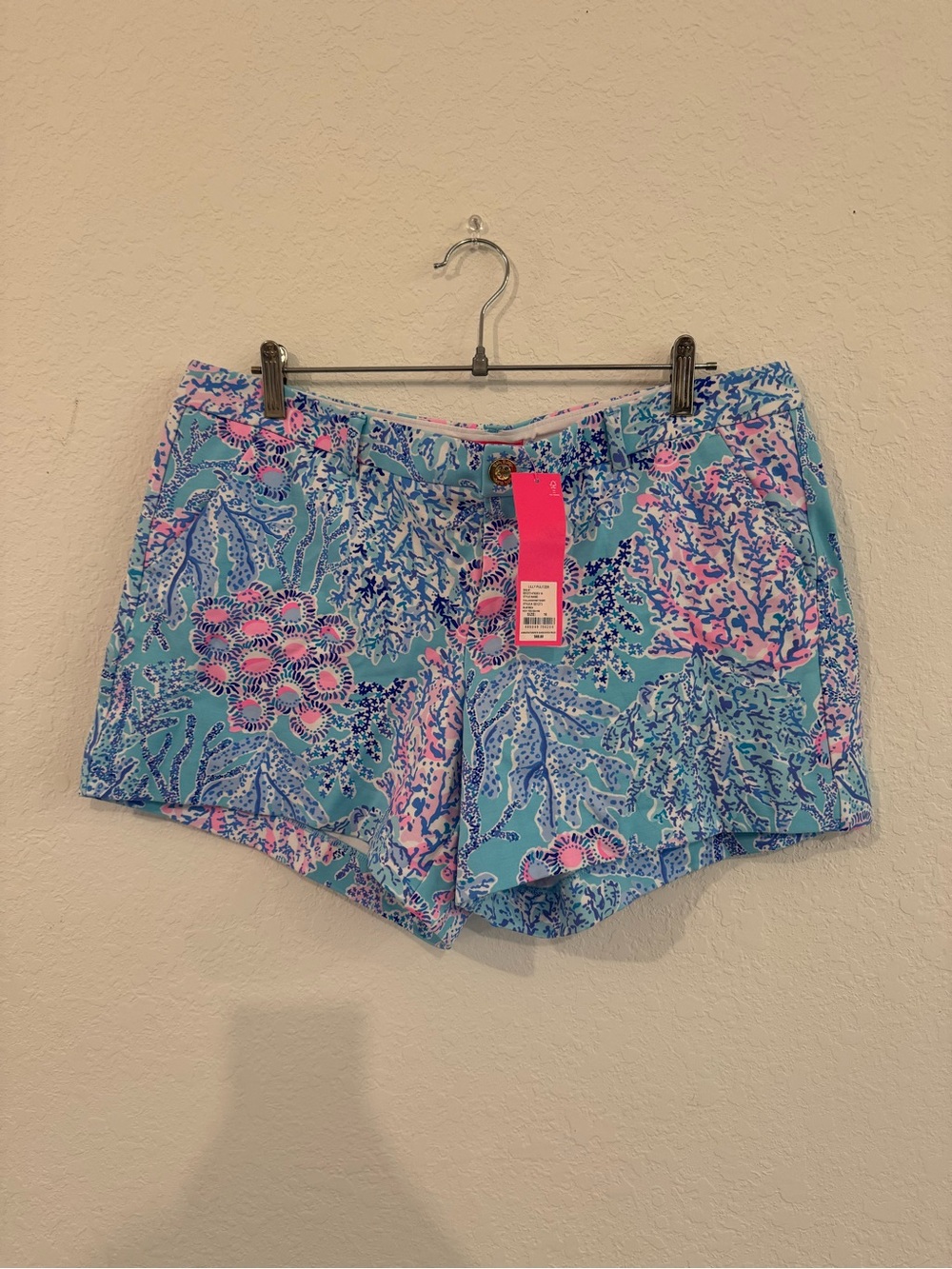 Lilly Pulitzer Knit Callahan 5" Shorts Blue Ibiza Now You Sea Me Size 16